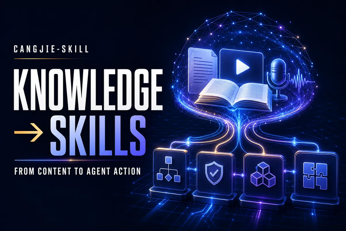 cangjie-skill：把書籍與長影音蒸餾成 AI Agent 可用的 Skills