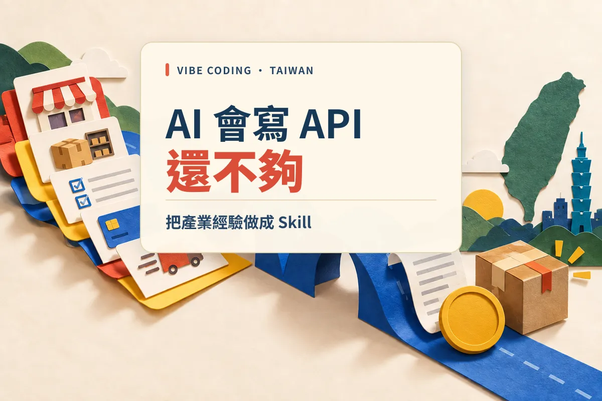 【AI 會寫 API 還不夠：Vibe Coding 下一個機會，是把台灣產業經驗做成 Skill】