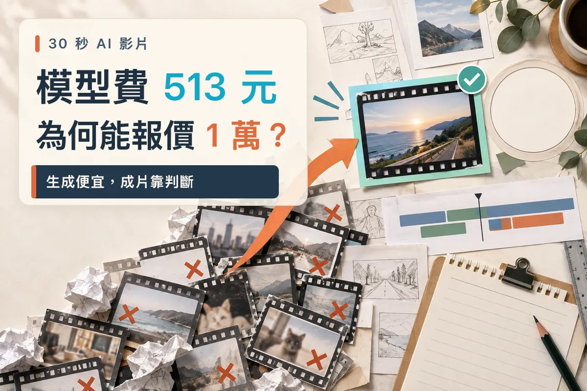 【30 秒 AI 影片，模型只花 513 元，為什麼報價可以是一萬元？】