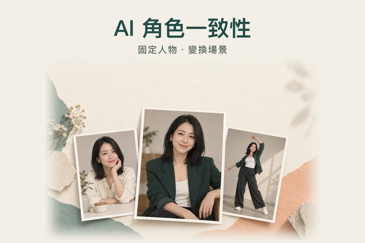 AI 角色一致性實用教學：男生、女生設定與社群、電商、短影音中文提示詞